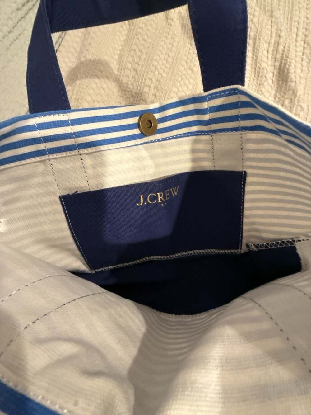 J.Crew Canvas Stripe Mini Tote Bag - Picture 8 of 8
